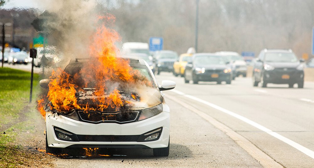 Car on fire